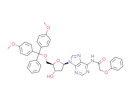 Molecular Structure of 110522-82-2 (2'-Deoxy-5'-O-DMT-N6-phenoxyacetyl-D-adenosine)