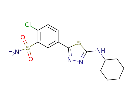 2-chloro-5-(5-cyclohexylamino-[1,3,4]thiadiazol-2-yl)-benzenesulfonamide