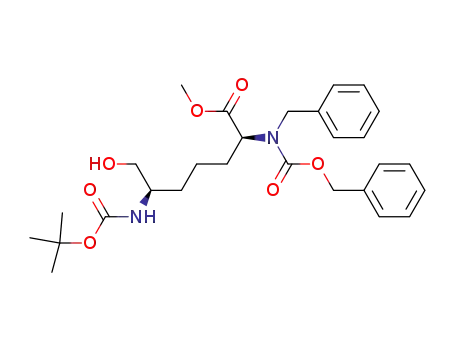 (2S,6R)-methyl 2-(N-benzyl-N-benzyloxycarbonyl)amino-6-(N-tert-butoxycarbonyl)amino-7-hydroxyheptanoate