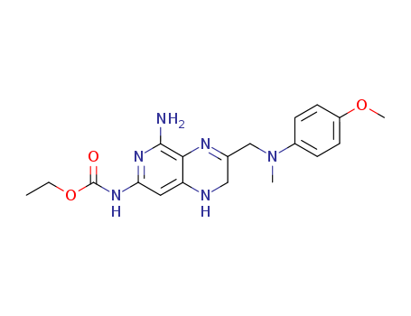 Carbamic acid,[5-amino-1,2-dihydro-3-[[(4-methoxyphenyl)methylamino]methyl]pyrido[3,4-b]pyrazin-7-yl]-,ethyl ester (9CI) cas  82585-90-8