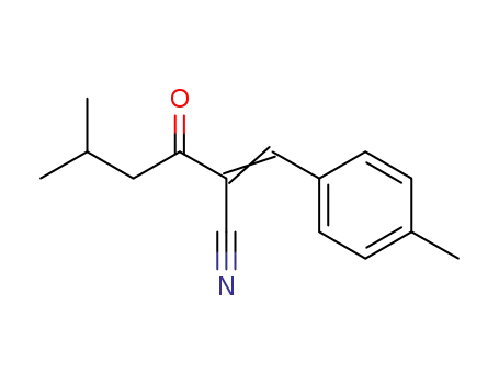 Molecular Structure of 907611-08-9 (5-methyl-2-[(4-methylphenyl)methylidene]-3-oxohexanenitrile)