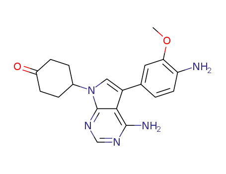 4-(4-amino-5-(4-amino-3-methoxyphenyl)-7H-pyrrolo[2,3-d]pyrimidin-7-yl)cyclohexanone