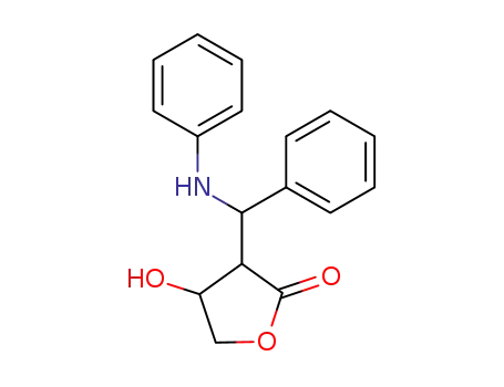 Molecular Structure of 137955-75-0 (2(3H)-Furanone, dihydro-4-hydroxy-3-[phenyl(phenylamino)methyl]-)