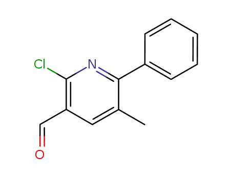 Molecular Structure of 876345-31-2 (3-Pyridinecarboxaldehyde, 2-chloro-5-methyl-6-phenyl-)