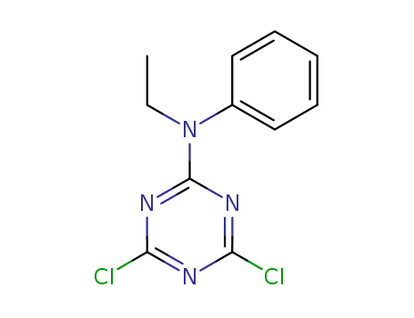 Molecular Structure of 3995-44-6 (1,3,5-Triazin-2-amine, 4,6-dichloro-N-ethyl-N-phenyl-)