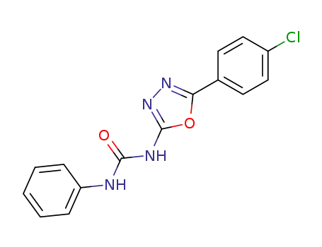 Molecular Structure of 6694-45-7 (Urea, N-[5-(4-chlorophenyl)-1,3,4-oxadiazol-2-yl]-N'-phenyl-)