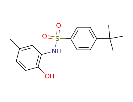 Molecular Structure of 81256-15-7 (Benzenesulfonamide,
4-(1,1-dimethylethyl)-N-(2-hydroxy-5-methylphenyl)-)