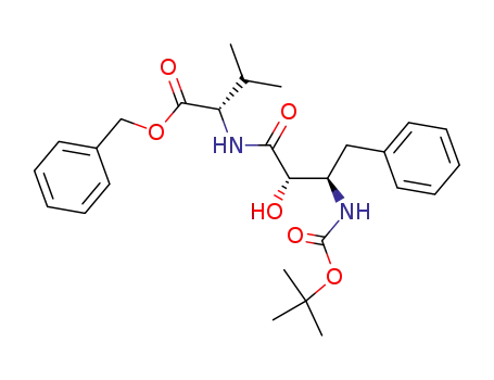 Molecular Structure of 246506-77-4 (6-tert-butoxycarbonylamino-5-hydroxy-2-isopropyl-4-oxo-7-phenyl-3-azaheptanoic acid benzyl ester)
