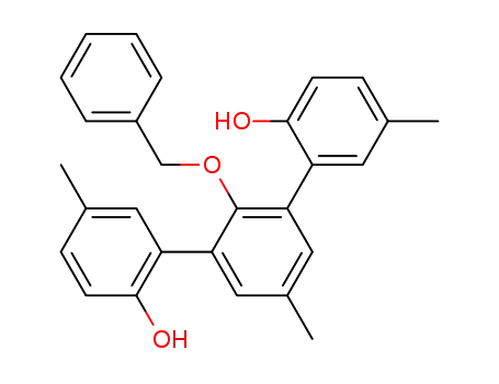 Molecular Structure of 84379-25-9 ([1,1':3',1''-Terphenyl]-2,2''-diol, 5,5',5''-trimethyl-2'-(phenylmethoxy)-)