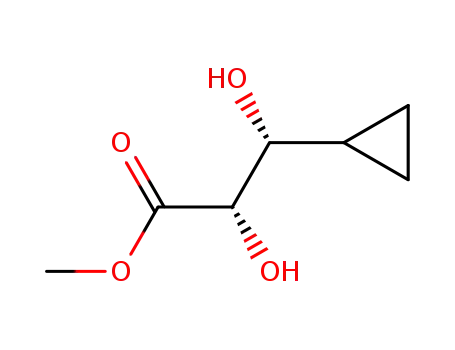 Molecular Structure of 178248-33-4 (methyl (2S,3R)-3-cyclopropyl-2,3-dihydroxypropionate)
