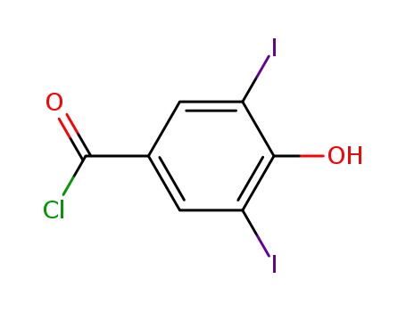 Molecular Structure of 5536-78-7 (4-hydroxy-3,5-diiodo-benzoyl chloride)