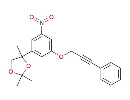 Molecular Structure of 131341-02-1 (2,2,4-trimethyl-4-[5-nitro-3-(3-phenylprop-2-ynyloxy)phenyl]-1,3-dioxolane)