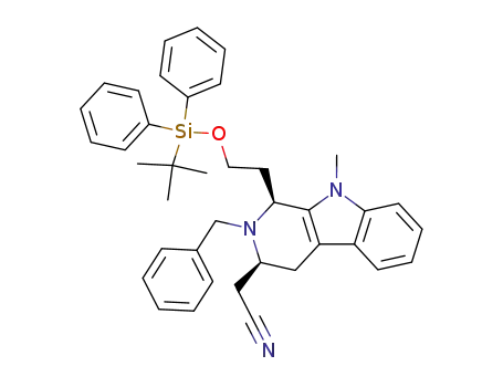(1S,3S)-2-Benzyl-3-cyanomethyl-1-[2-(tert-butyldiphenylsilyloxy)ethyl]-2,3,4,9-tetrahydro-9-methyl-1H-pyrido[3,4-b]indole