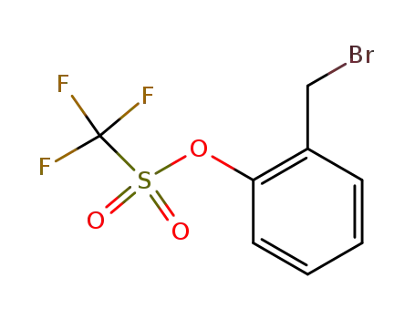 Molecular Structure of 167031-45-0 (Methanesulfonic acid, trifluoro-, 2-(bromomethyl)phenyl ester)