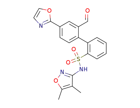 Molecular Structure of 210891-12-6 (N-(4,5-Dimethyl-3-isoxazolyl)-2'-formyl-4'-(2-oxazolyl)[1,1'-biphenyl]-2-sulfonamide)