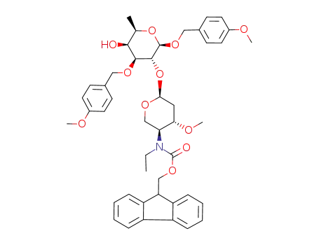 (4-methoxyphenyl)methyl 6-deoxy-2-O-<2,4-dideoxy-4-<ethyl(9H-fluoren-9-ylmethoxycarbonyl)amino>-3-O-methyl-α-L-threo-pentopyranosyl>-3-O-<(4-methoxyphenyl)methyl>-β-D-galactopyranoside