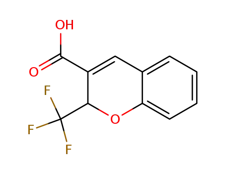 Molecular Structure of 215122-16-0 (2H-1-Benzopyran-3-carboxylic acid, 2-(trifluoromethyl)-)