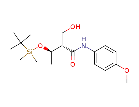 Molecular Structure of 141805-90-5 ((2S,3R)-3-<(tert-Butyldimethylsilyl)oxy>-2-(hydroxymethyl)-N-(4-methoxyphenyl)butylamide)