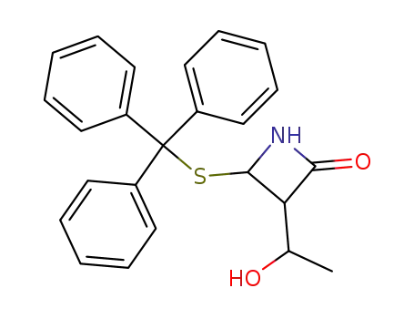 Molecular Structure of 75939-72-9 (2-Azetidinone, 3-(1-hydroxyethyl)-4-[(triphenylmethyl)thio]-)