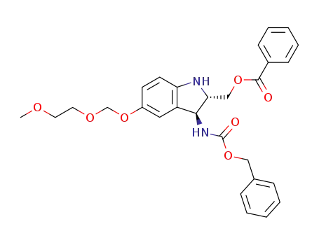 Benzoic acid (2S,3S)-3-benzyloxycarbonylamino-5-(2-methoxy-ethoxymethoxy)-2,3-dihydro-1H-indol-2-ylmethyl ester