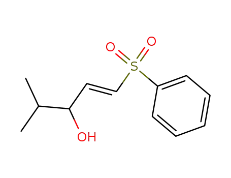 Molecular Structure of 129083-21-2 (1-Penten-3-ol, 4-methyl-1-(phenylsulfonyl)-, (E)-)