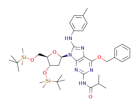 N<sup>2</sup>-isobutyryl-O<sup>6</sup>-benzyl-8N-(4-methylphenylamino)-3',5'-bis(tert-butyldimethylsilyl)-2'-deoxy-guanosine
