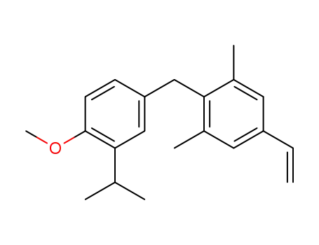 Molecular Structure of 848442-48-8 (Benzene,
5-ethenyl-2-[[4-methoxy-3-(1-methylethyl)phenyl]methyl]-1,3-dimethyl-)