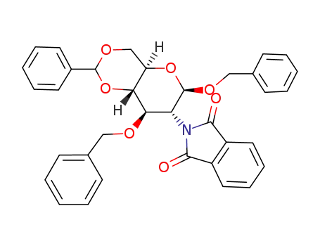 Molecular Structure of 80035-34-3 (Benzyl 2-Deoxy-2-phthalimido-4,6-O-benzylidene-3-O-benzyl--D-glucopyranoside)