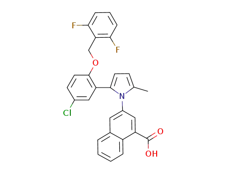 1-Naphthalenecarboxylic acid,
3-[2-[5-chloro-2-[(2,6-difluorophenyl)methoxy]phenyl]-5-methyl-1H-pyrrol
-1-yl]-