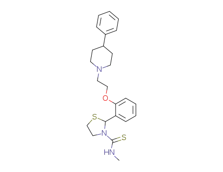 Molecular Structure of 107336-58-3 (N-methyl-2-(2-(2-(4-phenyl-1-piperidyl)ethoxy)phenyl)thiazolidine-3-carbothioamide oxalate)