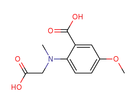 Molecular Structure of 104961-12-8 (Benzoic acid, 2-[(carboxymethyl)methylamino]-5-methoxy-)
