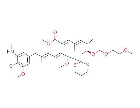 (2E,4E)-(6S,7S)-8-{2-[(2E,4E)-(R)-6-(4-Chloro-3-methoxy-5-methylamino-phenyl)-1-methoxy-5-methyl-hexa-2,4-dienyl]-[1,3]dithian-2-yl}-7-(2-methoxy-ethoxymethoxy)-4,6-dimethyl-octa-2,4-dienoic acid methyl ester