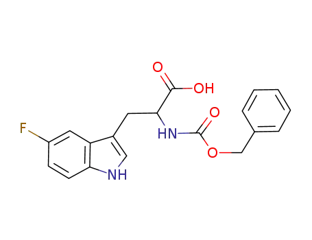 Molecular Structure of 1881-79-4 (N-Benzyloxycarbonyl-5-fluoro-RS-tryptophan)