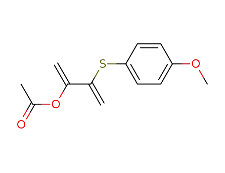 Molecular Structure of 65174-13-2 (1,3-Butadien-2-ol, 3-[(4-methoxyphenyl)thio]-, acetate)