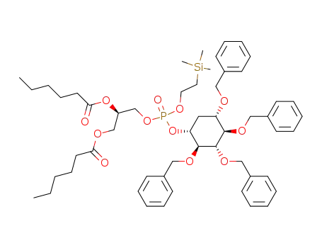 O-(1,2-O-di-n-hexanoyl-sn-3-glyceryl) O-(D-2'-deoxy-3',4',5',6'-O-tetrabenzyl-scyllo-inositol) O-(2''-(-trimethylsilyl)ethyl) phosphate