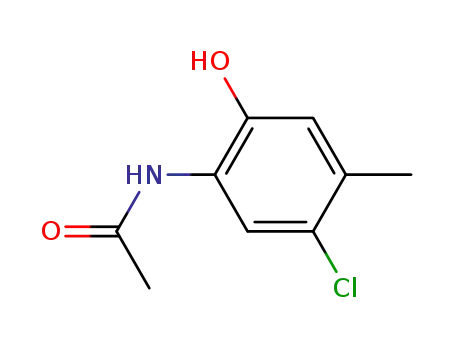 Molecular Structure of 153506-14-0 (2-ACETAMIDO-4-CHLORO-5-METHYLPHENOL)