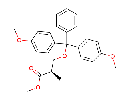 Molecular Structure of 286458-65-9 ((R)-3-[Bis-(4-methoxy-phenyl)-phenyl-methoxy]-2-methyl-propionic acid methyl ester)