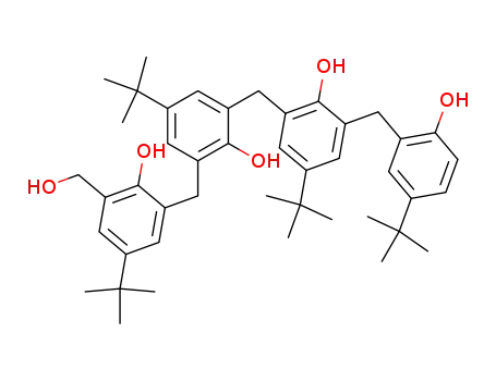 Molecular Structure of 68803-63-4 (Benzenemethanol,
5-(1,1-dimethylethyl)-3-[[5-(1,1-dimethylethyl)-3-[[5-(1,1-dimethylethyl)-3-
[[5-(1,1-dimethylethyl)-2-hydroxyphenyl]methyl]-2-hydroxyphenyl]methyl]-
2-hydroxyphenyl]methyl]-2-hydroxy-)