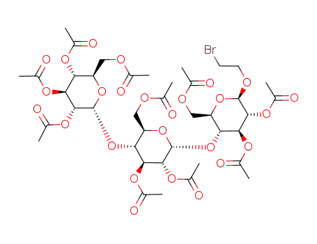 2-bromoethyl 2,3,6-tri-O-acetyl-4-O-<2,3,6-tri-O-acetyl-4-O-(2,3,4,6-tetra-O-acetyl-α-D-glucopyranosyl)-α-D-glucopyranosyl>-β-D-glucopyranoside