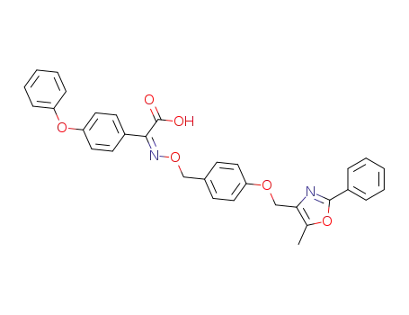 Molecular Structure of 250601-08-2 ((Z)-2-[4-(5-Methyl-2-phenyloxazol-4-ylmethoxy)benzyloxyimino]-2-(4-phenoxyphenyl)acetic  acid)