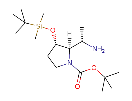 1-Pyrrolidinecarboxylic acid,
2-[(1S)-1-aminoethyl]-3-[[(1,1-dimethylethyl)dimethylsilyl]oxy]-,
1,1-dimethylethyl ester, (2R,3S)-