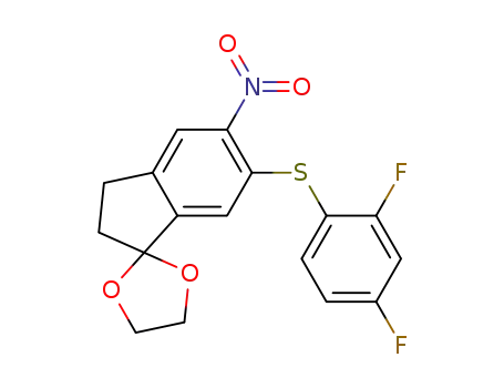 6-<(2,4-difluorophenyl)thio>-5-nitro-1-indanone ethylene ketal