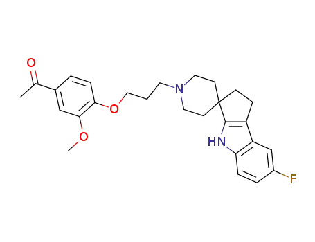 1-[4-[3-(7-fluoro-1,4-dihydrospiro[cyclopent[b]indole-3(2H),4'-piperidine]-1'-yl)propoxy]-3-methoxyphenyl]ethanone