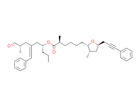 (-)-(2S)-methyl-6-[(3S)-methyl-(5R)-(3-phenylprop-2-ynyl)tetrahydrofuran-(2S)-yl]hexanoic acid 3-benzylidene-(5S)-methyl-6-oxo-(1R)-propylhexyl ester