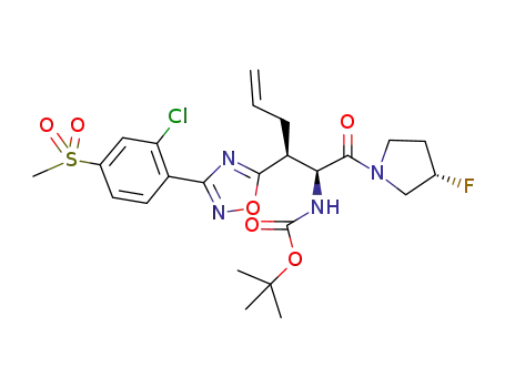 (3S)-1-[(2S)-2-[(tert-butoxycarbonyl)amino]-3-[3-[2-chloro-4-(methylsulfonyl)phenyl]-1,2,4-oxadiazol-5-yl]-1-oxohex-5-en-1-yl]-3-fluoropyrrolidine