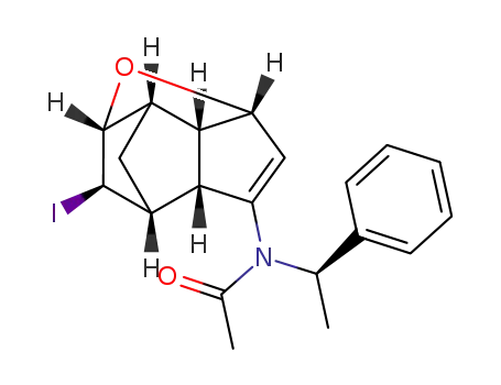 (1S,2R,3S,6S,8R,9R,10R,1'R)-4-N-acetyl-(N-1'-phenylethyl)amino-9-iodo-7-oxatetracyclo[6.3.0.0<sup>2,6</sup>.0<sup>3,10</sup>]undec-4-ene