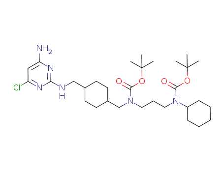 Carbamic acid,N-[[trans-4-[[(4-Amino-6-chloro-2-pyrimidinyl)ao]methyl]cyclohexyl]methyl]-N-[3-[cyclohexyl[(1,1-dimethylethoxy)carbonyl]ao]propyl]-,1,1-dimethylethyl ester