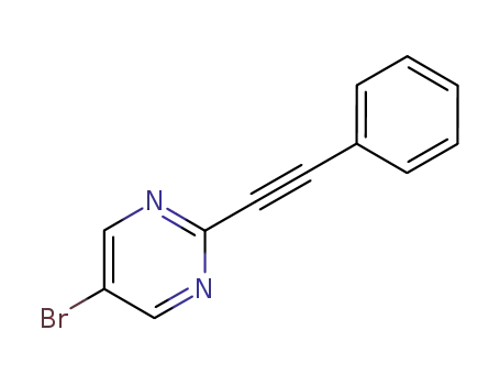 Molecular Structure of 223609-50-5 (Pyrimidine, 5-bromo-2-(phenylethynyl)-)