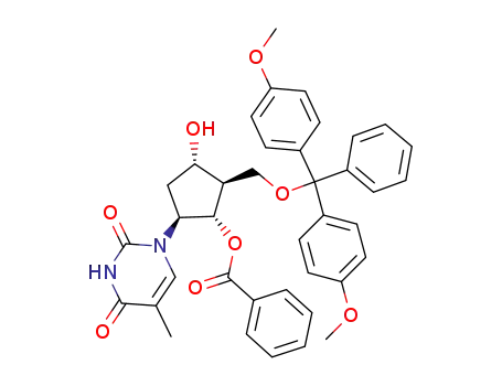 Benzoic acid (1S,2R,3S,5S)-2-[bis-(4-methoxy-phenyl)-phenyl-methoxymethyl]-3-hydroxy-5-(5-methyl-2,4-dioxo-3,4-dihydro-2H-pyrimidin-1-yl)-cyclopentyl ester