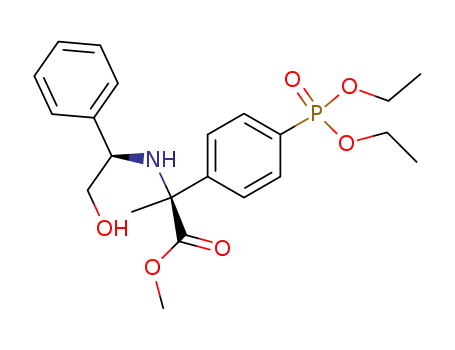 Molecular Structure of 220024-56-6 (N-[(R)-(2-hydroxy-1-phenylethyl)]-(S)-2-amino-2-methyl-(4'-diethylphosphonophenyl)acetic acid methyl ester)